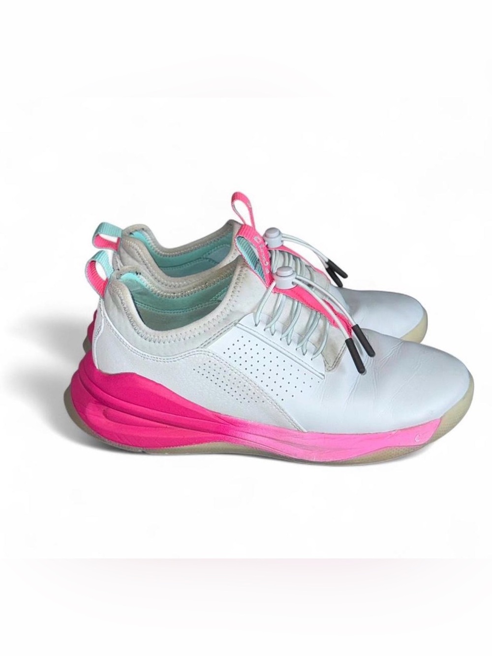 Women's White & Pink Casual Slip-On Sneakers - Lightweight Comfort